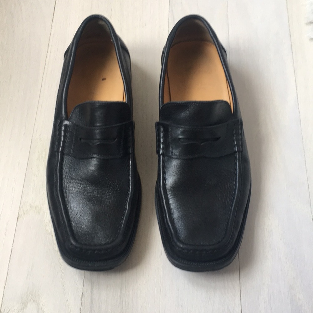 Bruno Magli Black Leather Loafers